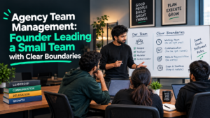 Agency team management founder leading a small team with clear boundaries